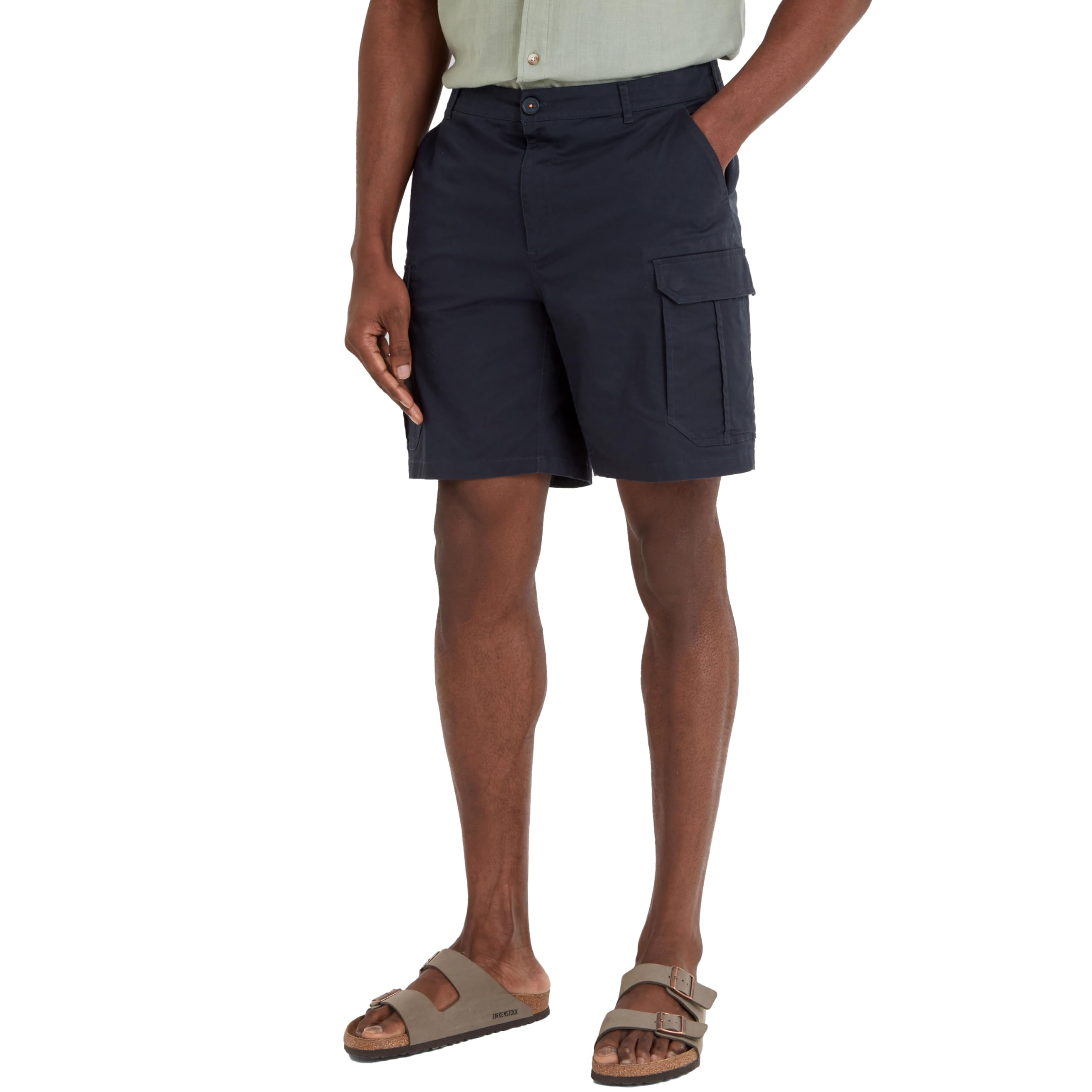 TOG24 Credo Men's Cargo Shorts, Supersoft, Durable Cotton, with Belt Loops, 6 Pockets & Press Stud Fastenings, Casual, Active Outdoor Shirts Dark Indigo