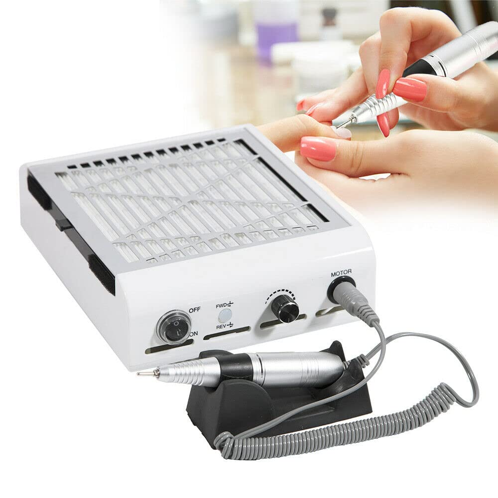 Aspiradora de uñas, 80 W, colector de polvo profesional, máquina 30000 rpm, extracción de polvo para uñas, aspiración de mesa, herramienta de manicura para salón de uñas