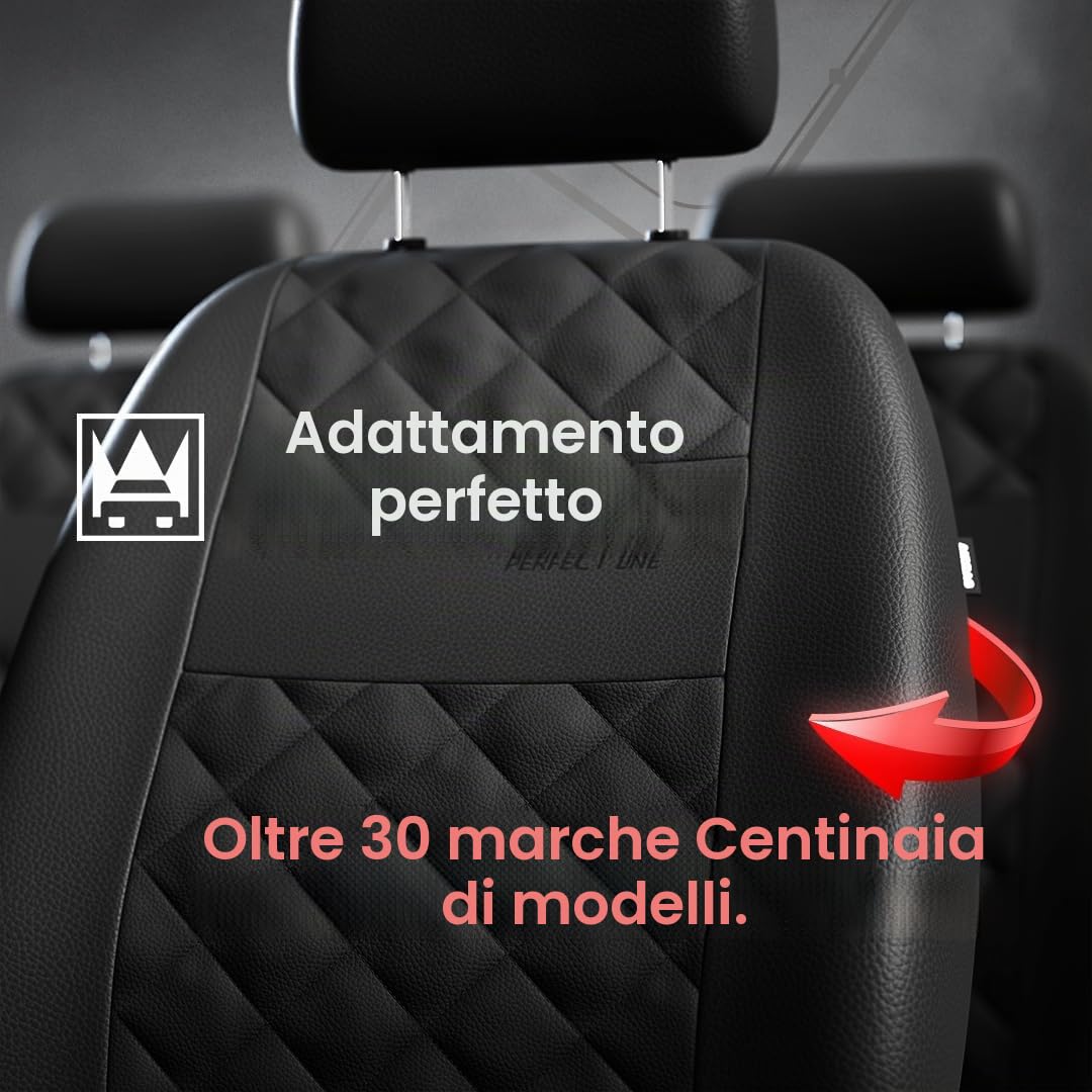 MOTOS Coprisedili universali Copri Sedile Auto per LANCIA Ypsilon con Sistema Airbag Attivo, Materiale a Tre Strati, Look Elegante, Personalizzazione Perfetta, Applicazione Versatile per Automobilisti