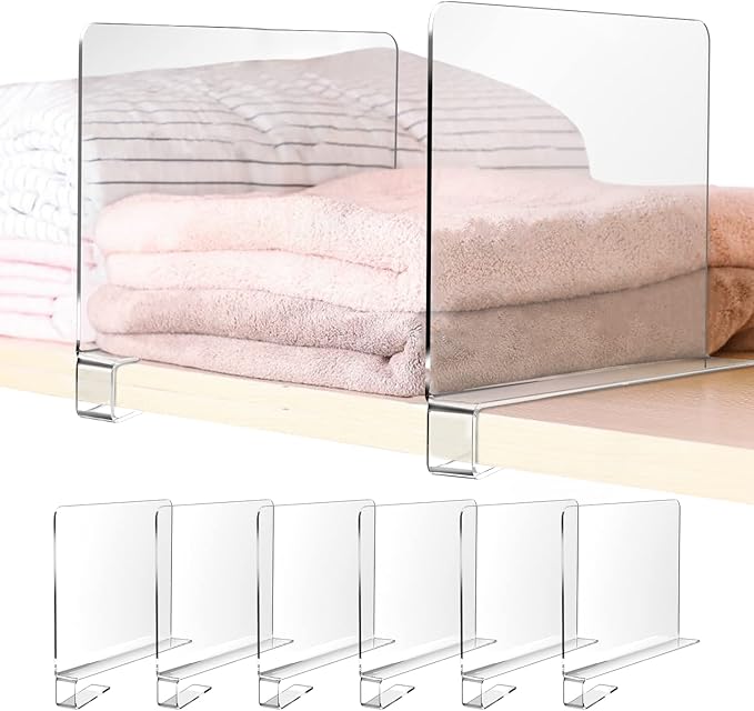 Shelf Dividers for Closets Clear Acrylic Closet Shelf Divider for Wood Shelves Separator for