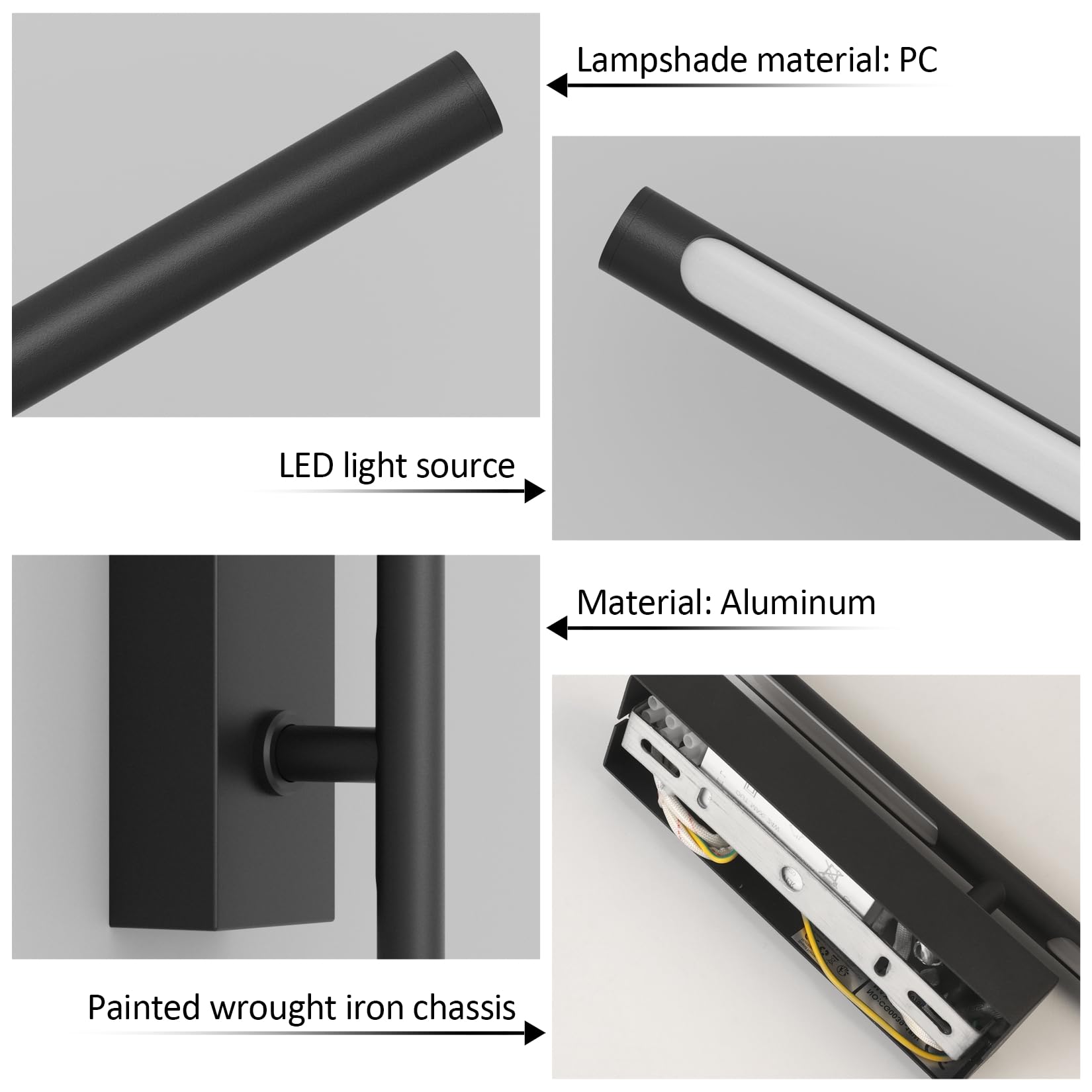 2 Stück LED Wandleuchte mit Fernbedienung Schwarz - 100CM, 28W 330° Schwenkbar, 3000K-6000K, mit Dimm- und Timing-Funktionen, für Wohnzimmer, Schlafzimmer, Flur, Küche
