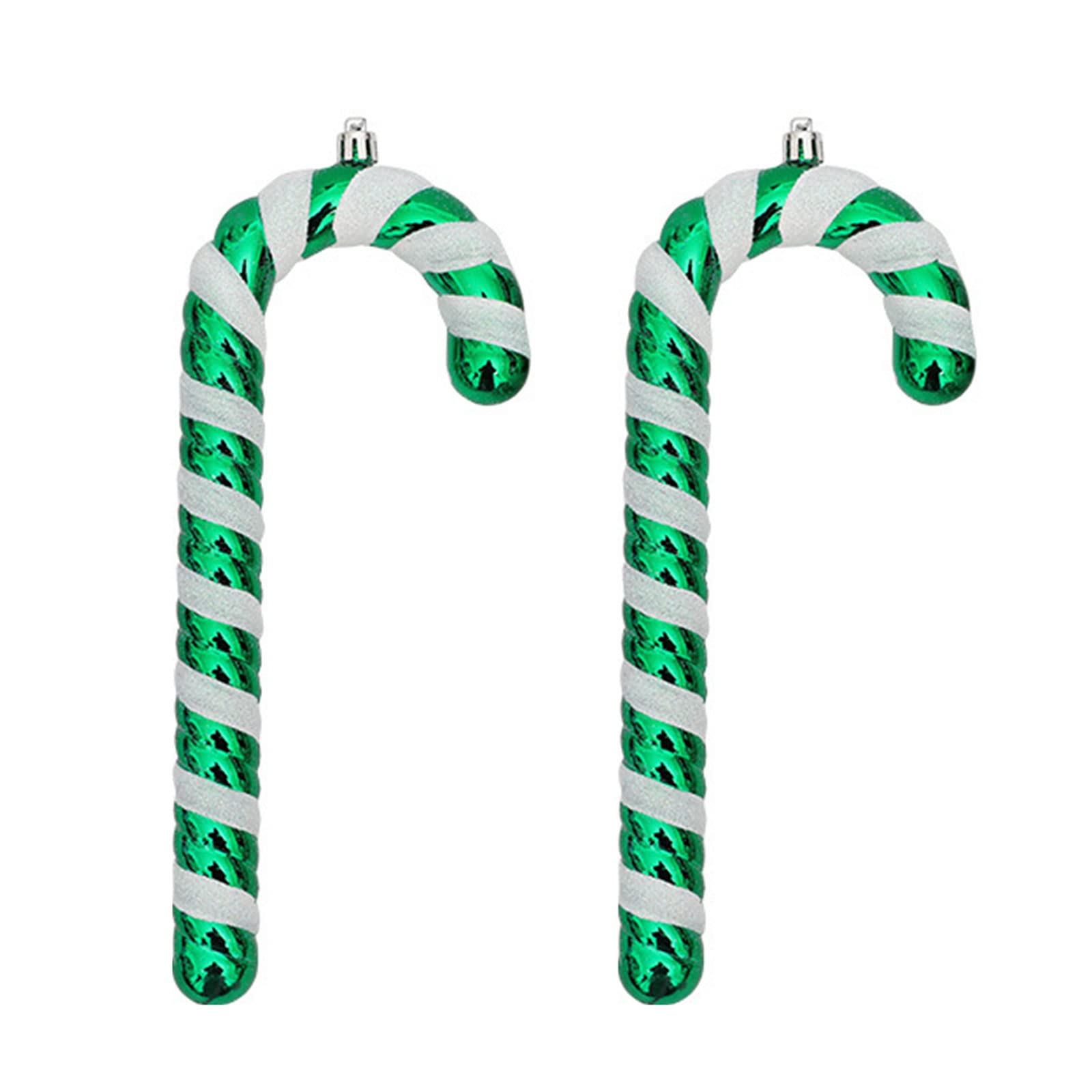 Carotoe Green Christmas Crutch Pendant 2Pcs Hanging Ornament Decor Supplies Accessory For Children Birthday Party Wedding Party Christmas Tree Pendant Decoration