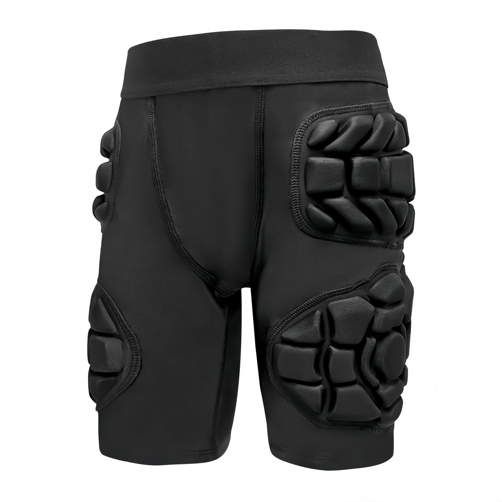 Jormino Boys Youth Impact Crash Shorts, Hip Thigh Padding w/ Cup Pocket XL