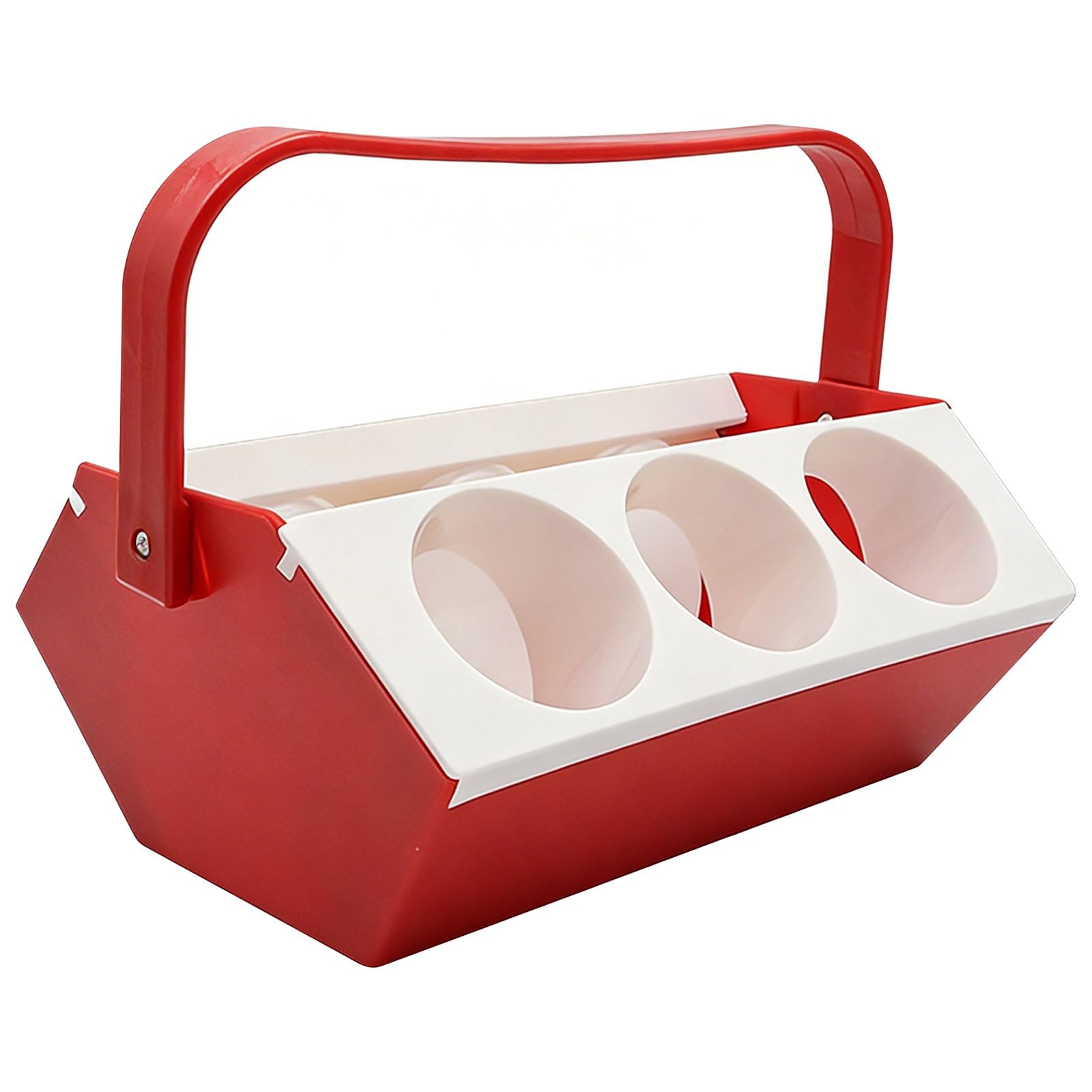 Piceioep 6 Hole Beverage Bottle Container Having Ice Storage Area Portable Carrier for Drinks and Beverages Handheld Beverage Rack