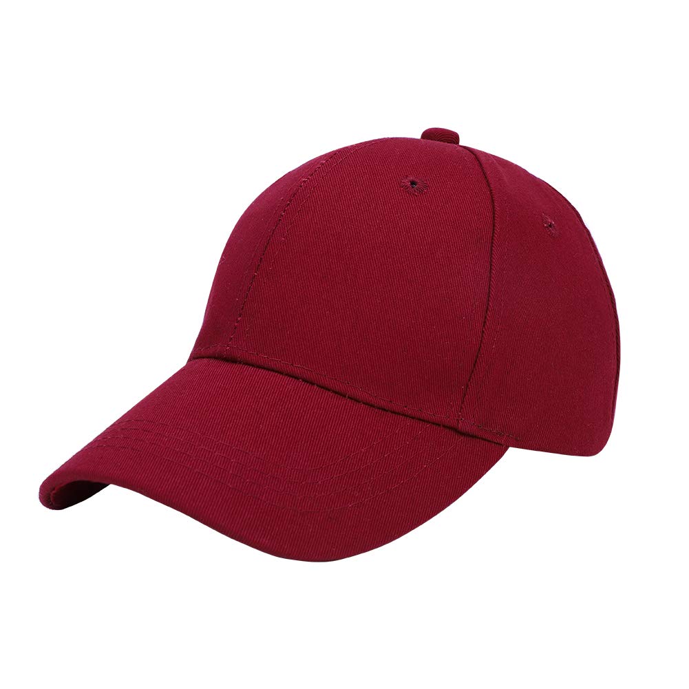 Xinchia Boys Wine Red Childrens Kids Baseball Cap Hat Girls Adjustable Cotton Baseball Cap Children School Caps Kid Caps Sport Baseball Cap Plain Peaked Cap Trucker Hat Summer Hat Girls Sun Hat Sun Protection Hat