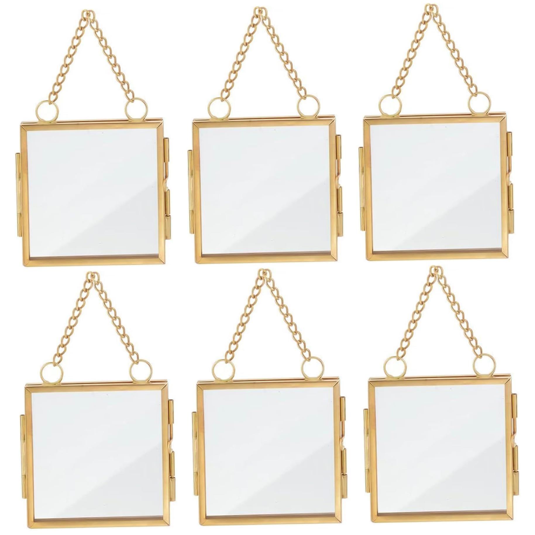 Cadres en verre pour fleurs pressées Gcroet | Lot de 6 dorés suspendus