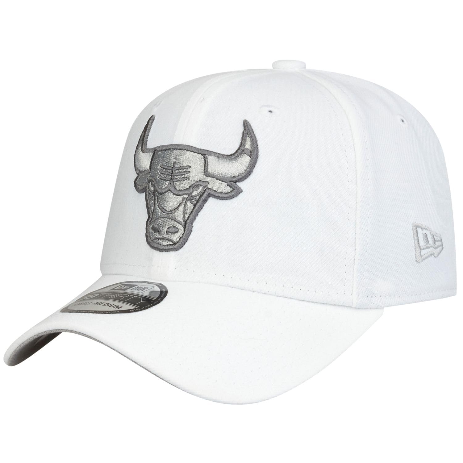 New Era Unisex White 39Thirty Stretch Cap - Chicago Bulls Optic - M/L