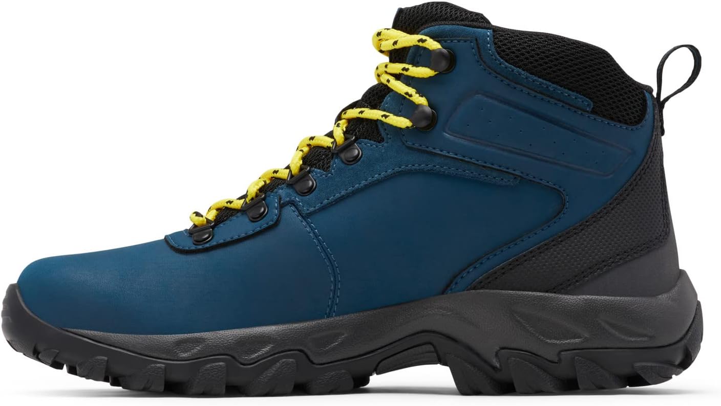 Columbia Men's Newton Ridge Plus II Waterproof Hiking Boot Shoe, Petrol Blue/Black, 12