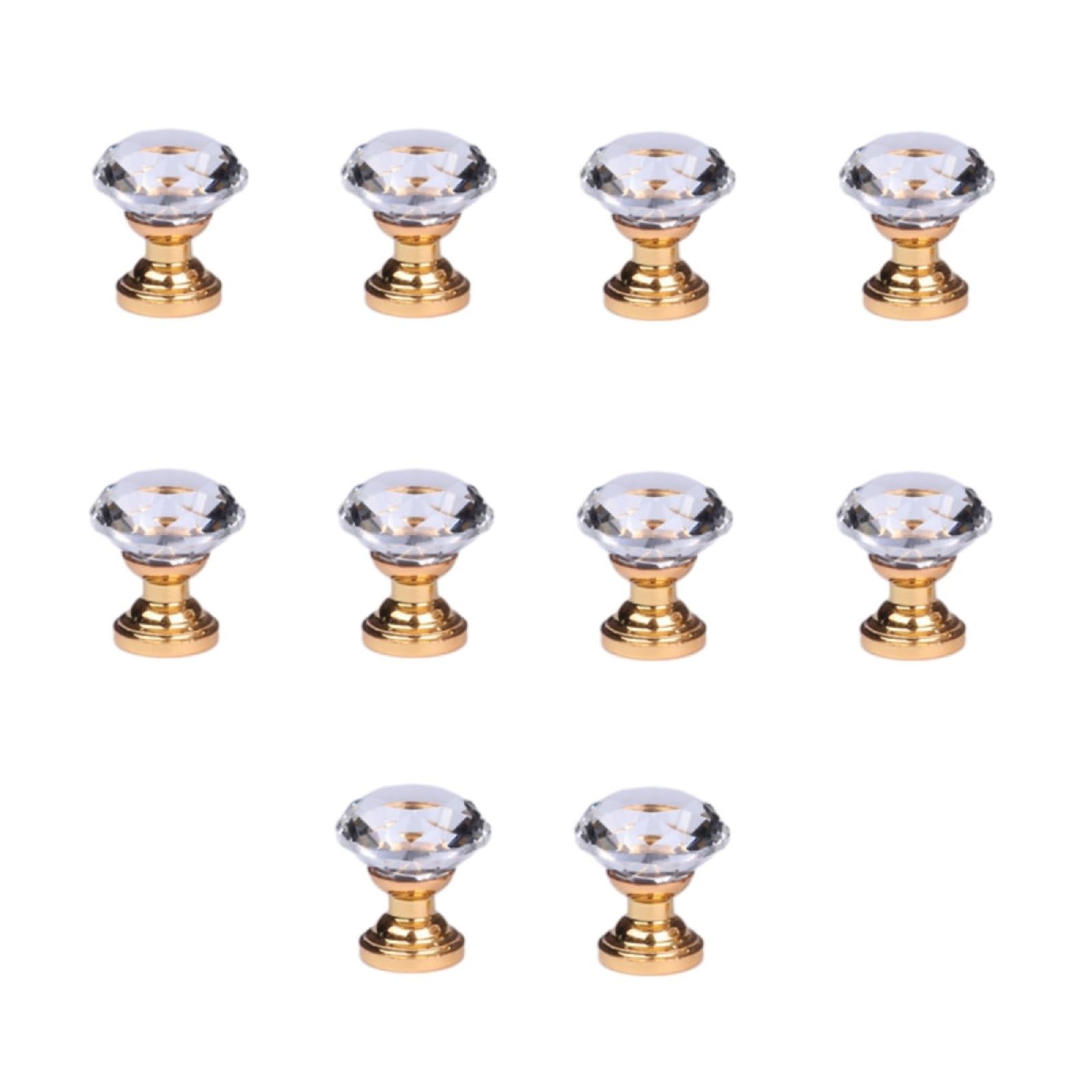 Kfgisd Golden Base 2Pc Drawer Pulls Door Handles Single Hole Wardrobe Door Drawer Diamond Crystal Handle,Crystal Handles(,20Mm)