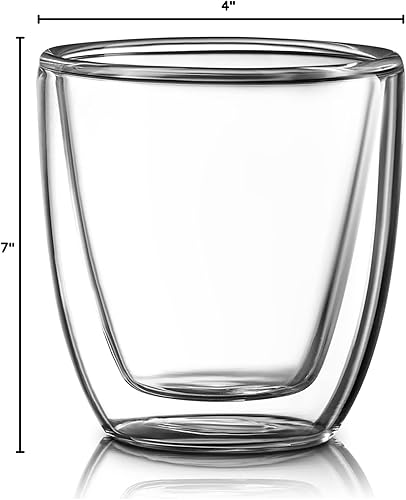 Miniatura 9 de Juego de 4 tazas de café expreso de vidrio de doble pared de 2.7 onzas – Taza de café transparente Doppio de estilo italiano – Tazas de espresso