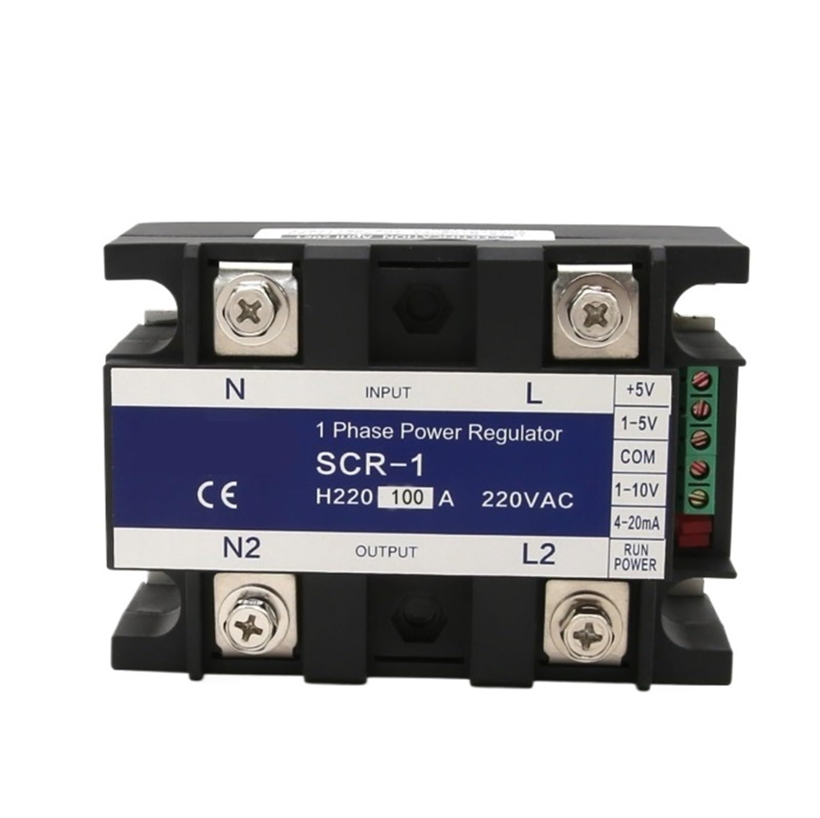SWEWDSQG SCR-100A 220VAC Single Phase Voltage Regulator Power Controller Module Supports 0-10V 4-20mA 1-5V Potentiometer Signal Control