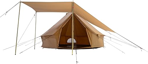 Miniatura 8 de WHITEDUCK Toldo para tienda de campaña de lona, toldo completo con postes para todas las estaciones de campamento y glamping (beige, 16 pies)