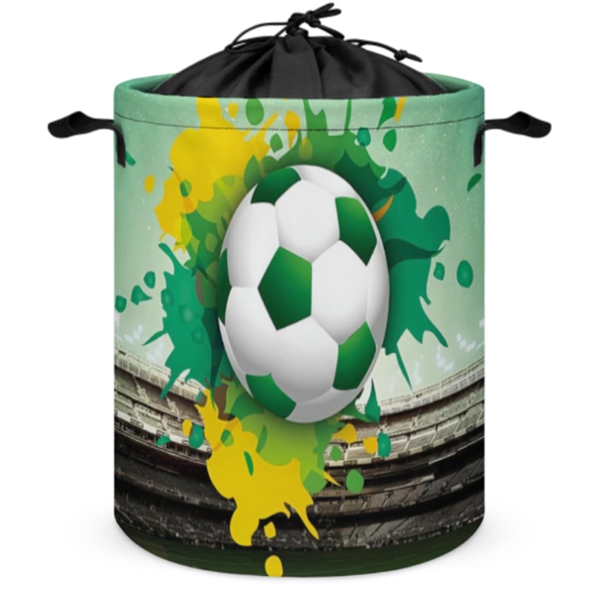 Cesto Per I Panni Sporchi Chiusura Con Coulisse Cesta Giochi Bambini Stampa Calcio Pieghevole Porta Giochi Contenitori Cestino Biancheria Sporca Per