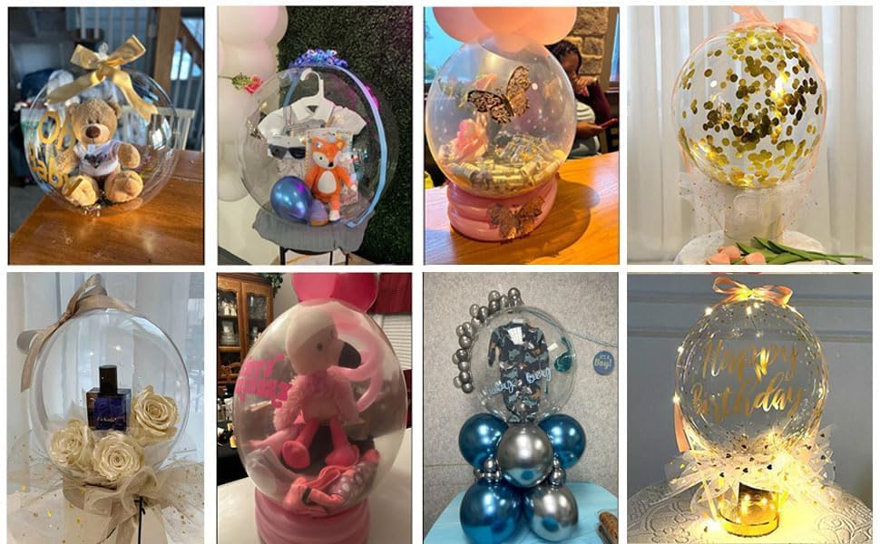 New 17 inches Balloon Stuffer Kit Balloon Stuffing Machine to Wrap Gift Balloon Filling Kit with Balloon Expander, Air Pump, 5 bobo, 5 Latex Balloons