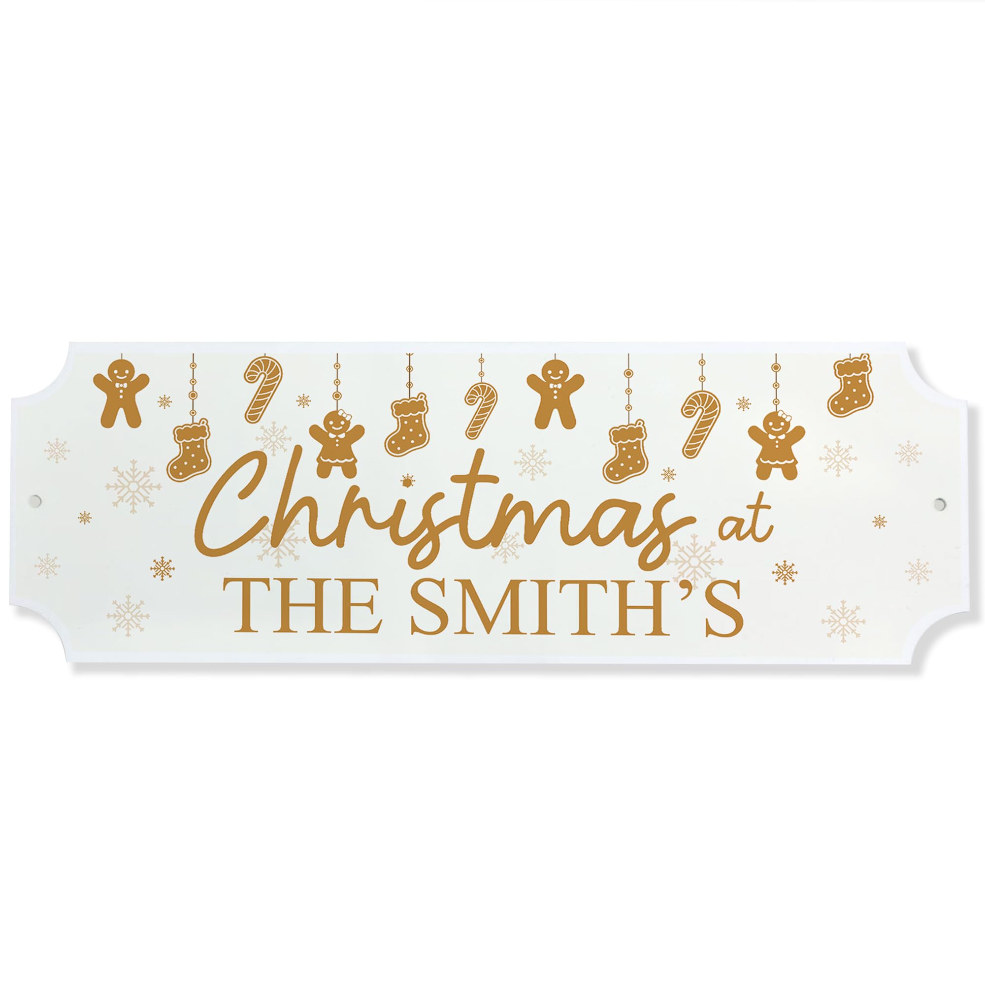 Red Ocean Personalised Christmas Sign Christmas at the 'Surname' Welcome Plaque Decoration For Family Couple New Home First New Home Decoration Keepsake