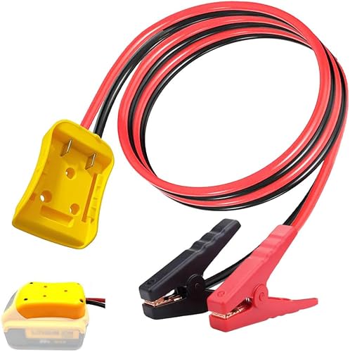 Jumper Cables with Adapter Compatible with Dewalt 20V Battery, 2FT 8AWG | Portable Battery Dewalt Jumper Starter Automotive Booster Cables Power for Car Jump Starting Using Tool