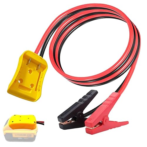 Cabos de puente con adaptador compatibles con batería Dewalt de 20V, cables de puente de arranque de batería portátil de 8AWG de 2 pies Dewalt,