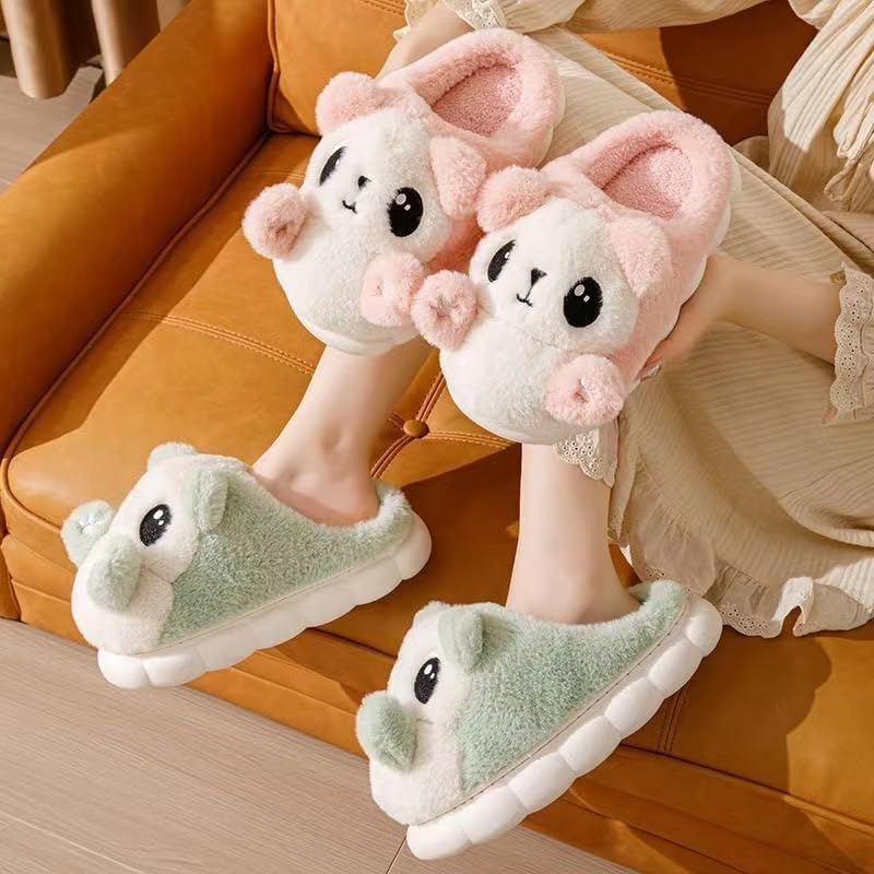 HANDKEI Women's bear slippers, animal slippers, home and indoor plush slippers - Image 4