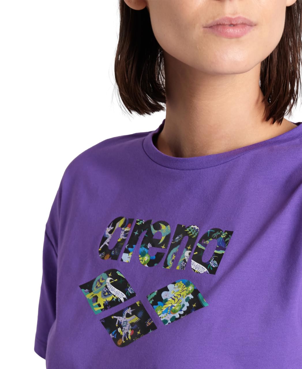 Arena Women's Arena Fun Planet Crop Tee T-Shirt Femme (Lot de 1)
