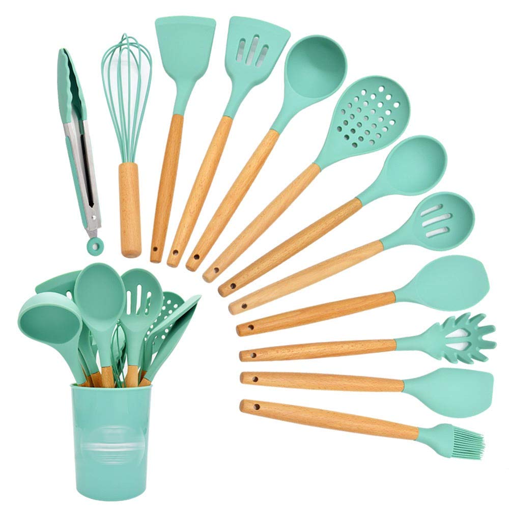 SBATTIUOVA FRUSTA 12" IN SILICONE MANICO LEGNO 30CM DA CUCINA 50740
