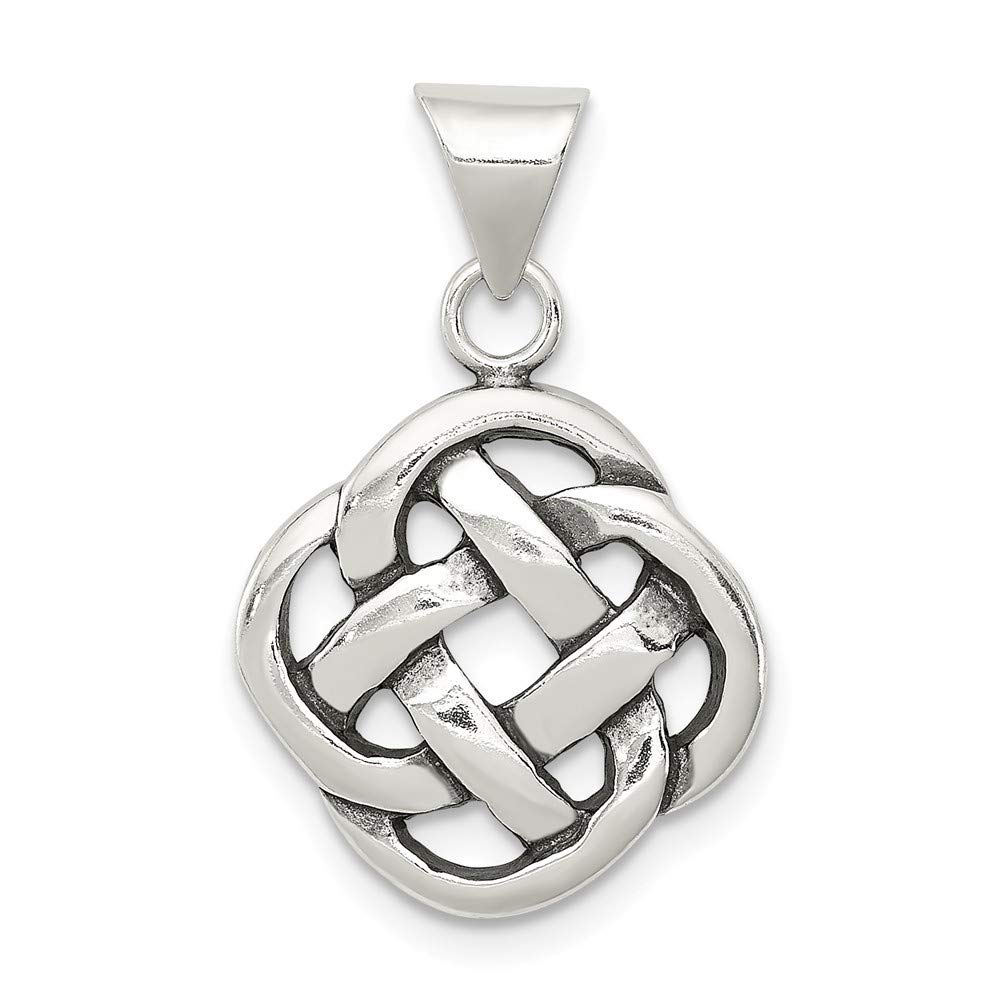 925 Sterling Silver Solid Open back Celtic Knot Pendant Necklace Measures 22x12mm Wide Jewelry Gifts for Women