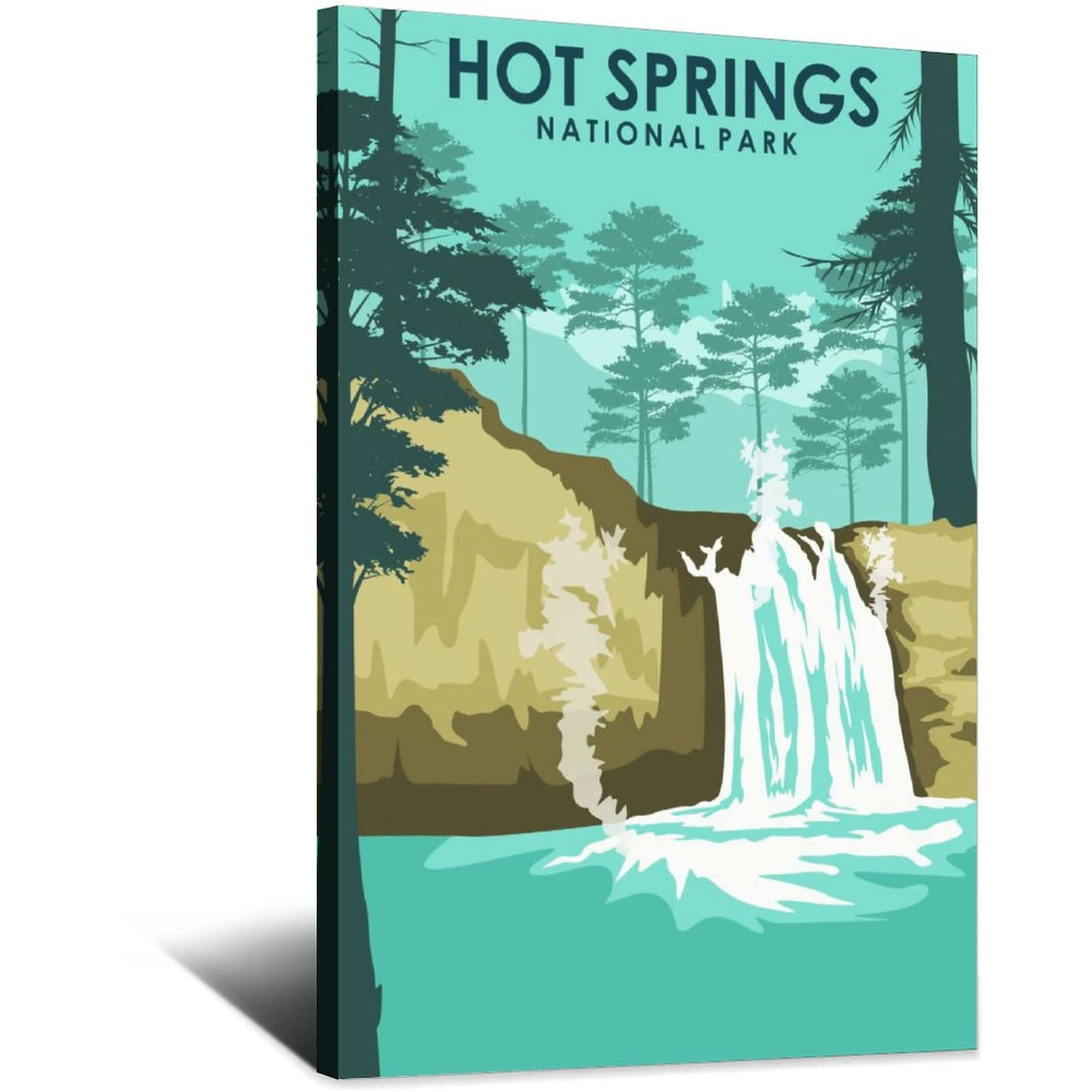 Póster de viaje de Arkansas Vintage Parque Nacional de Aguas Termales Carteles Decorativos Moderno Dormitorio Lienzo Arte Póster Pintura Carteles Decoración de Pared Arte Regalo