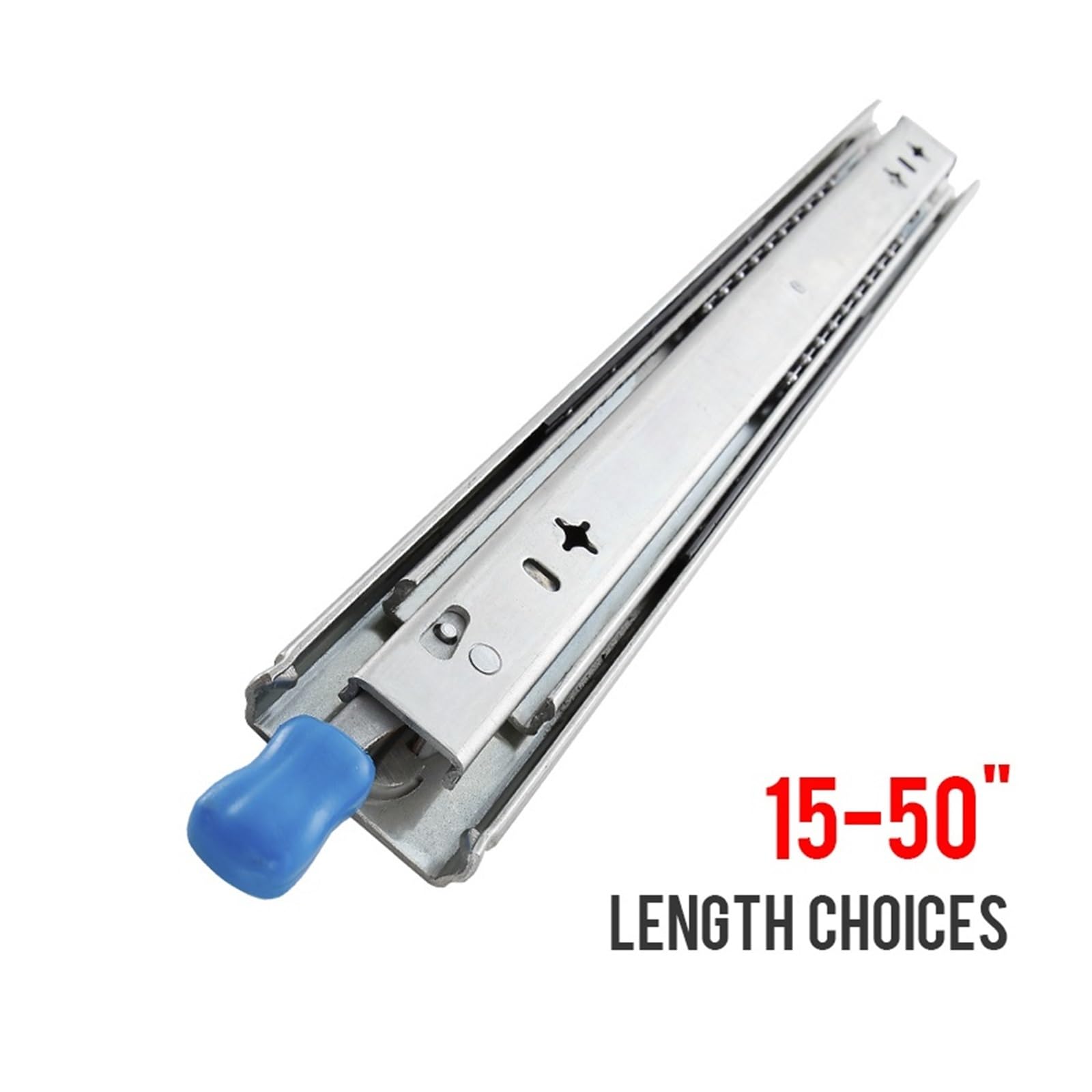 Guide for cassetti for carichi pesanti da 10" a 50" con cuscinetto a sfere di bloccaggio - Estensione completa, 1 paio(1100mm)