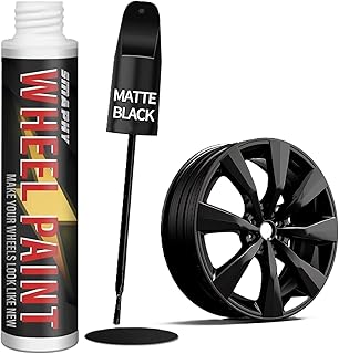 SMAPHY Matte Black Rim Touch Up Paint, Matte Black Paint Pen for Metal, Enamel, Car Wheel Scratch Flat Black Wheel Paint Pen, Universal Satin Matte Black for rims, Black Car Rim paint for Wheel Curb Rash, Scratches