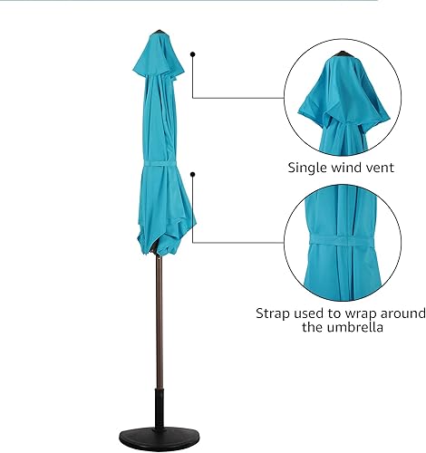 Miniatura 3 de COBANA - Paraguas de medio patio, para exteriores, para patio, balcón, jardín, terraza., Azul