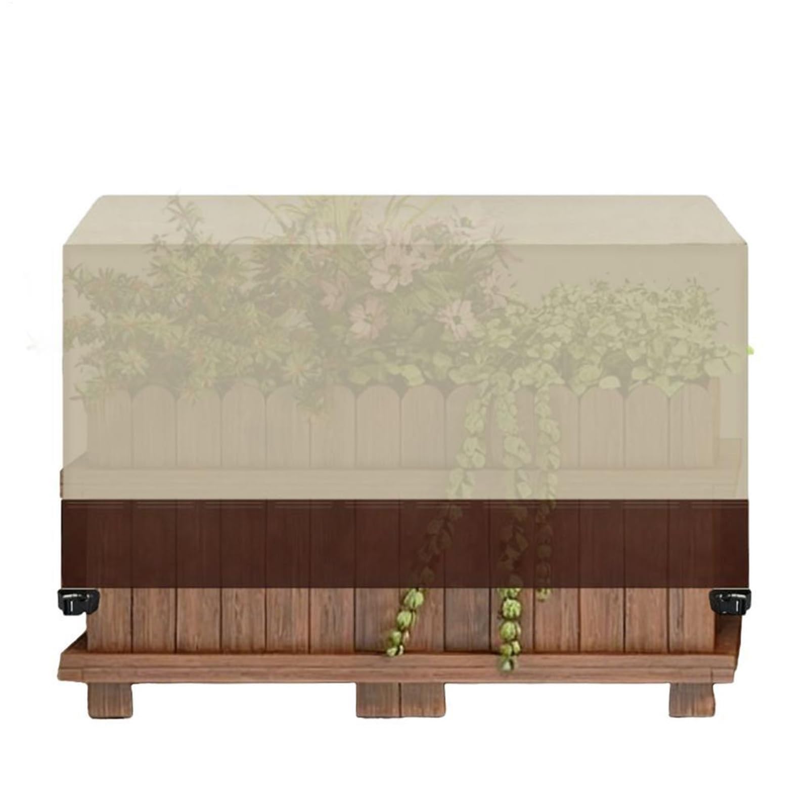 zyrqon Raised Bed Plant Cover Frost Protecting Outdoor Plant Box Cover For Tomato Flowers Strawberry Blueberry Vegetables Fruits(Beige)