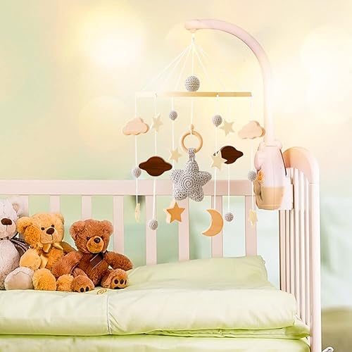 Miniatura 6 de Lindo móvil de bebé para cuna, caja de música de relojería, decoración bohemia para guardería con brazo móvil para cuna de bebé, brazo móvil para