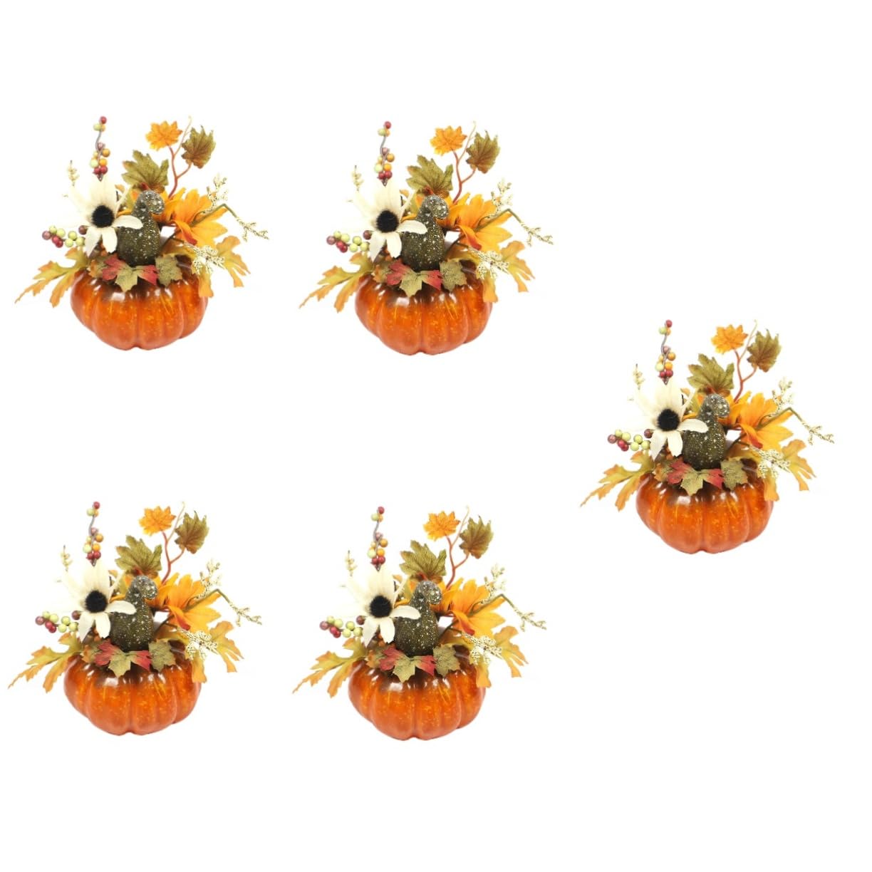 ABOOFAN Set Di 5 Zucche Artificiali Con Paillettes Elegante Decorazione Autunnale Per La Casa Feste Ringraziamento Zucche Decorative Per La Tavola