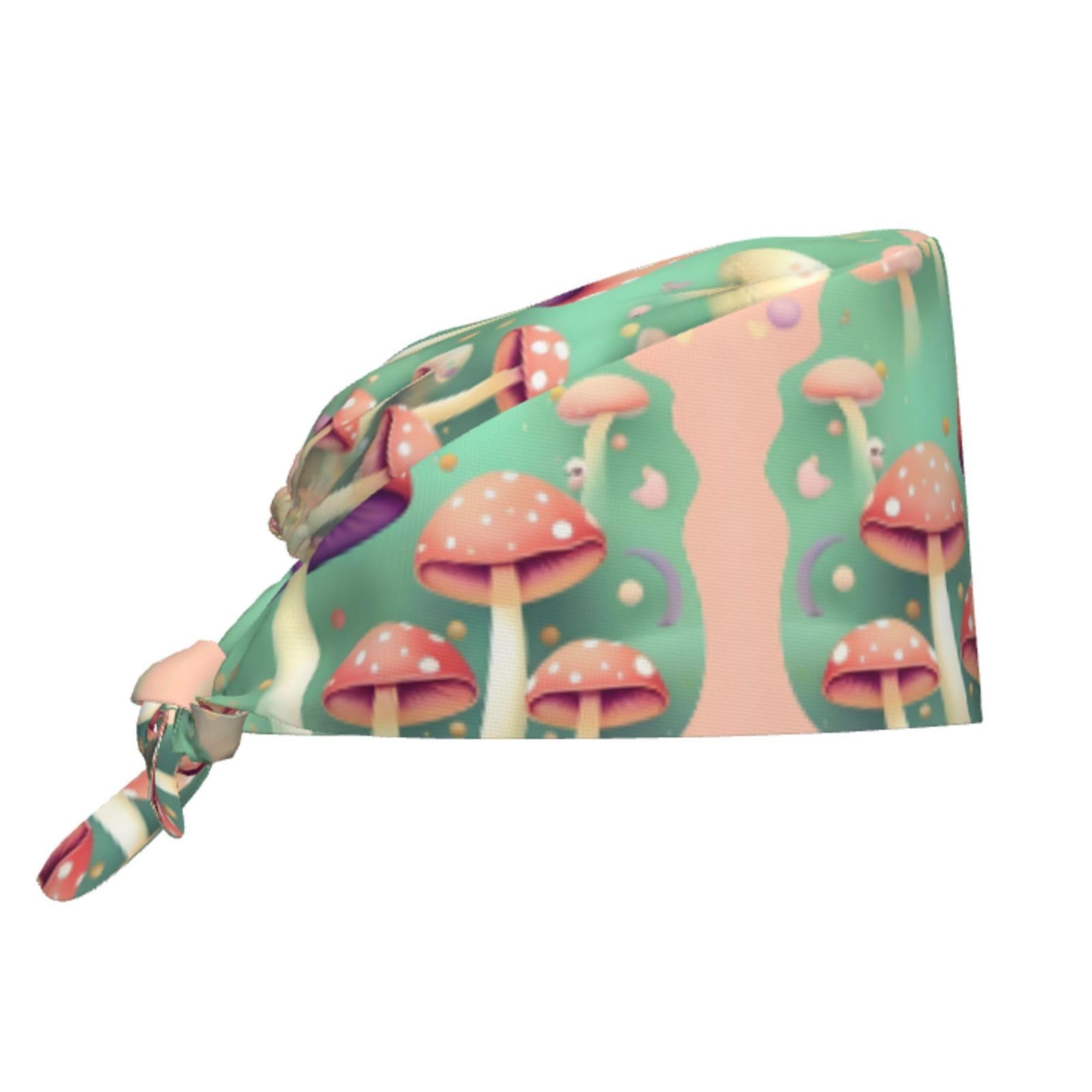 DDCXZPP Breathable Work Hat Dream Mushroom Pattern Adjustable Comfortable Chef Hat for Women & Men Black