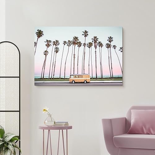Miniatura 5 de Lienzo decorativo para pared con palmera oceánica pintura de camino de playa tropical para sala de estar