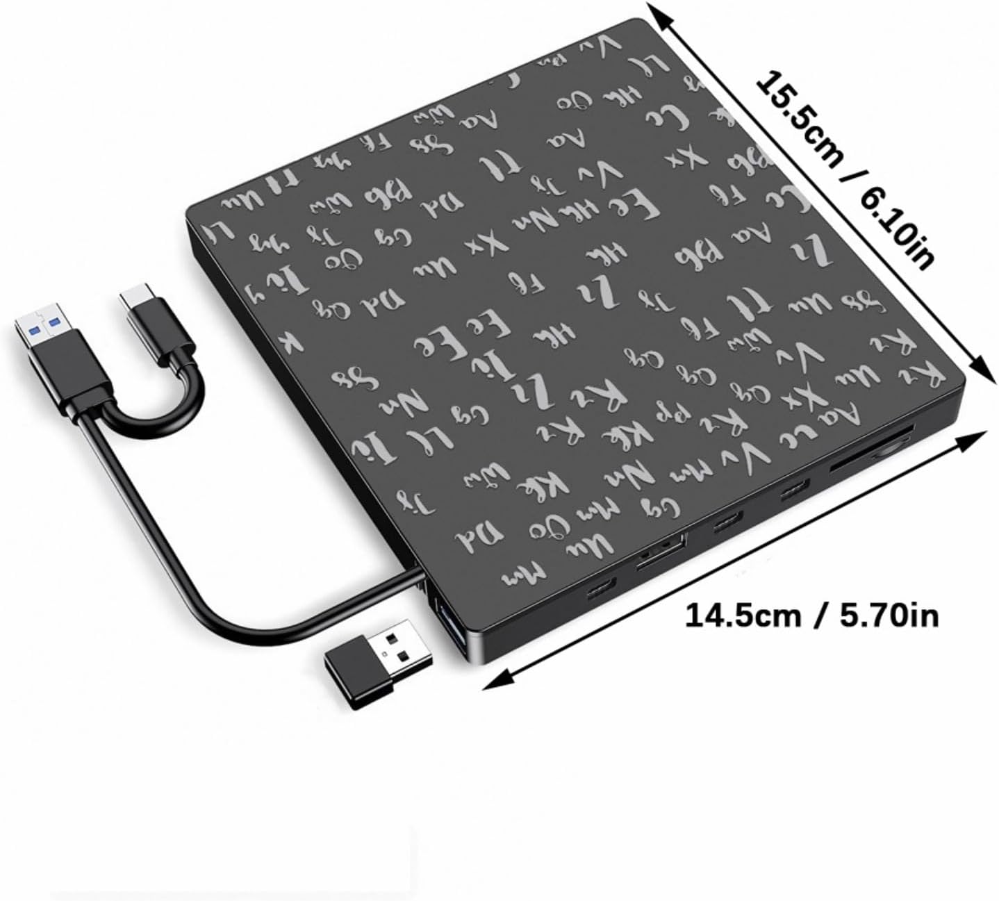 Two Port External DVDs Drive Burners USB Type C Interfaces 24X CDs 8X Player Recorders For PC Laptop External Drive USB Type C Two Interfaces