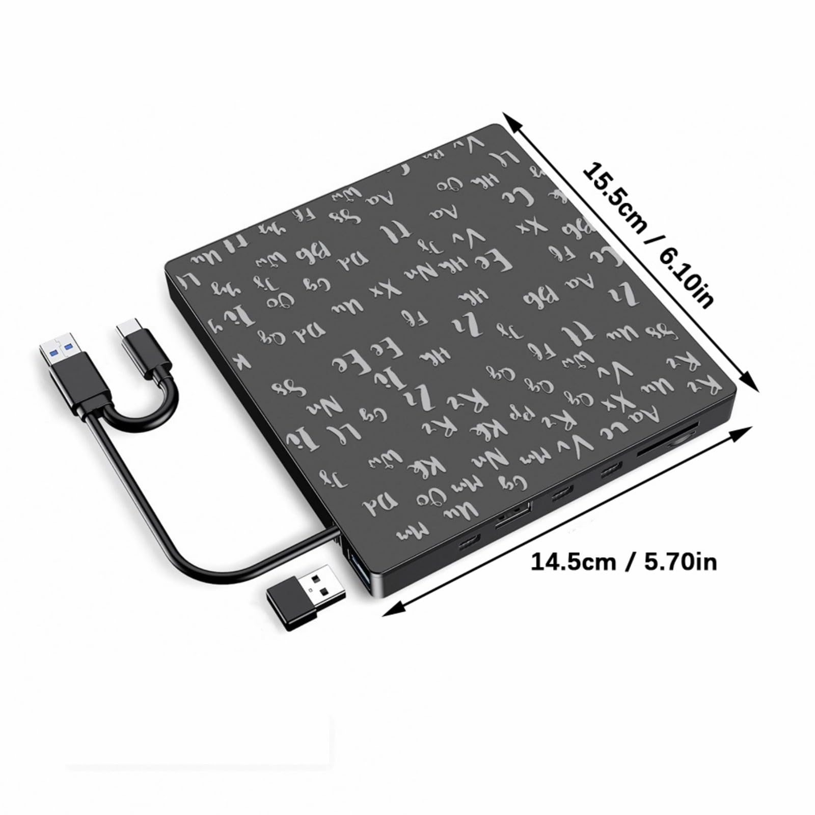 Masterizzatore esterno DVD 5 in 1 Funzione USB3.0 Tipo C Porta CD Writer per computer USB C Rws Drive