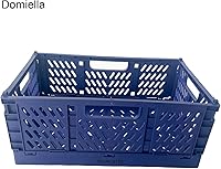 Vista 6 de Domiella Paquete de 2 cajas para almacenamiento, cajas de almacenamiento apilables de plástico, plegables para oficina, hogar, cocina, dormitorio
