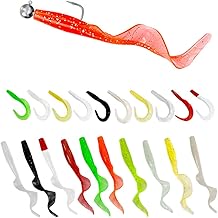 Senvenelec 30Pcs esca artificiale, silicone morbido biomimetico, esca artificiale con grande gonna di coda riccia, esca da pesca, esca forte verde e rispettosa dell'ambiente.