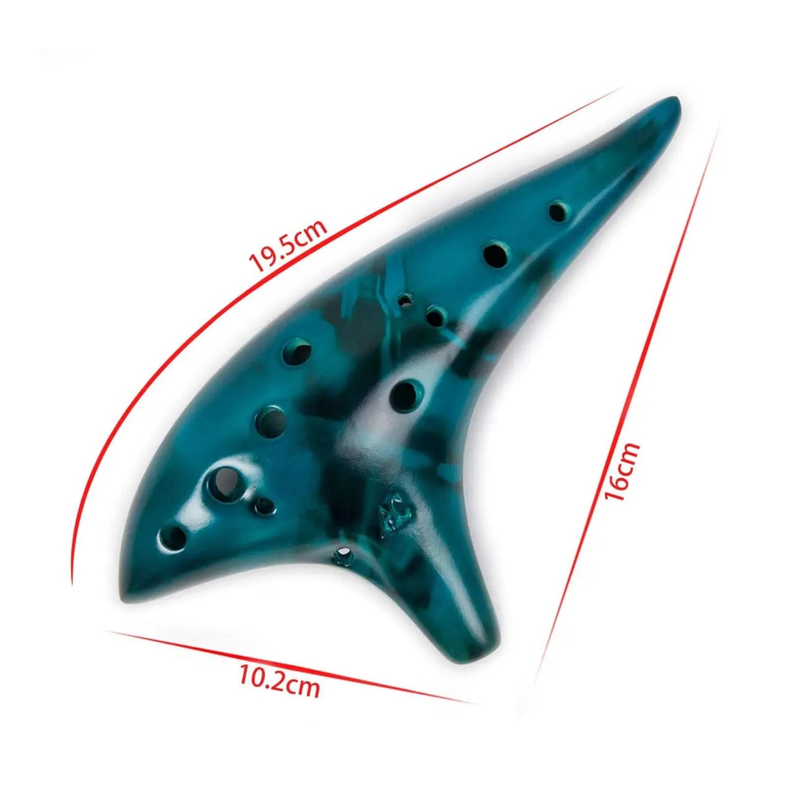 Ocarina Ceramica Alto C Strumento musicale Ocarina in ceramica Alto C a 12 toni con cordino for collo a libro di canzoni, borsa for il trasporto, ideale for i principianti per Principianti Adulti