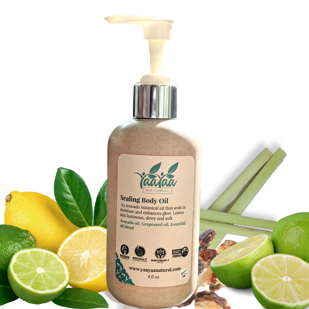Summer Citrus Scent Sealing Body Oil - 8 oz - After Shower Body Oil - Non Greasy - Deep Nourishing - Absorbing- Glow- Vegan & Cruelty Free Moisturizer For Dry Skin
