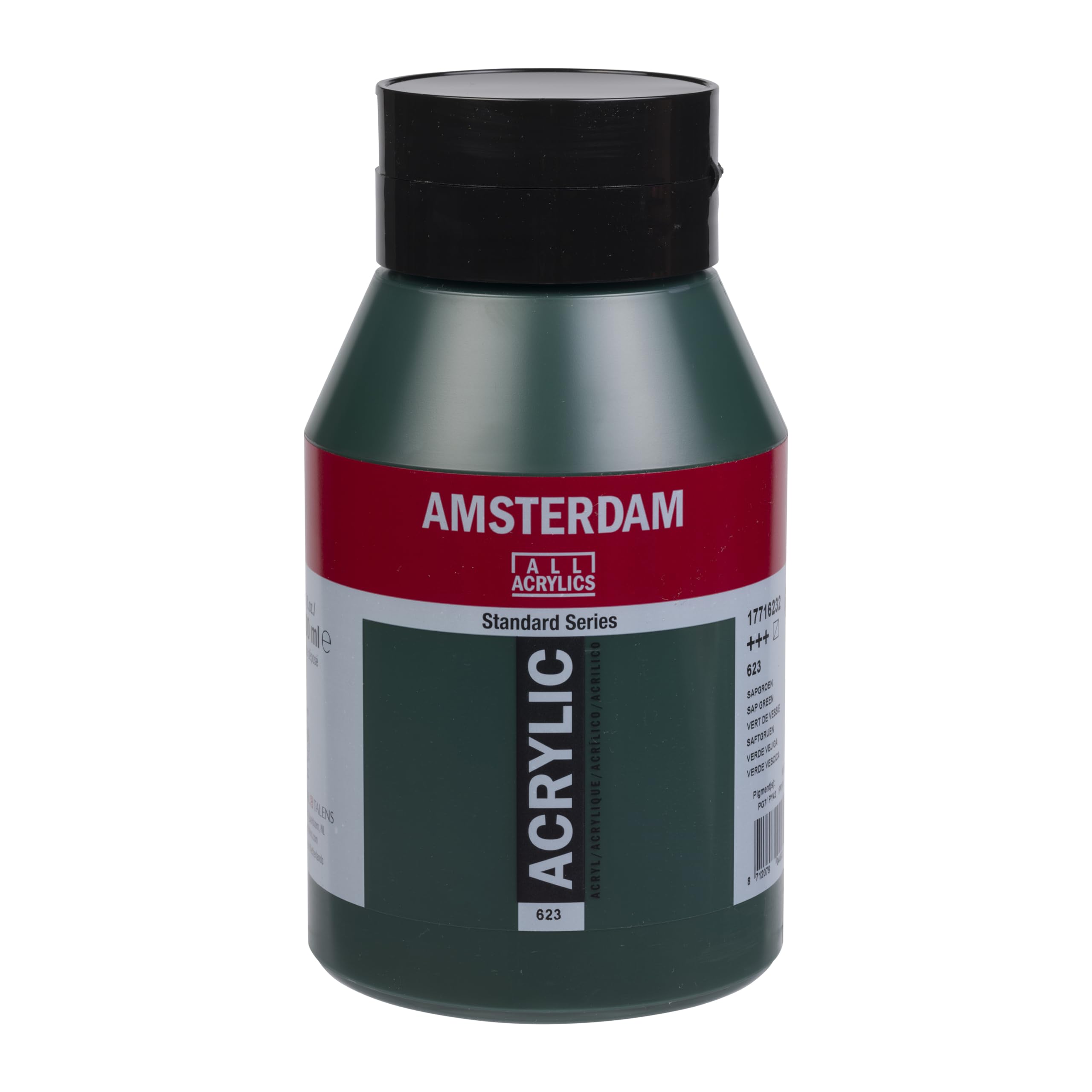 Amsterdam Standard Series Acrylic Paint - Sap Green 623 Color 1000 ml Jar - Medium Viscosity & Satin Finish