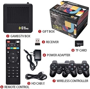 G11 Pro 4K Retro Game Box, Home Retro Video Game Console with 2 Wireless Controllers, HDMI Output, 30000+ Built-in Games (128GB)