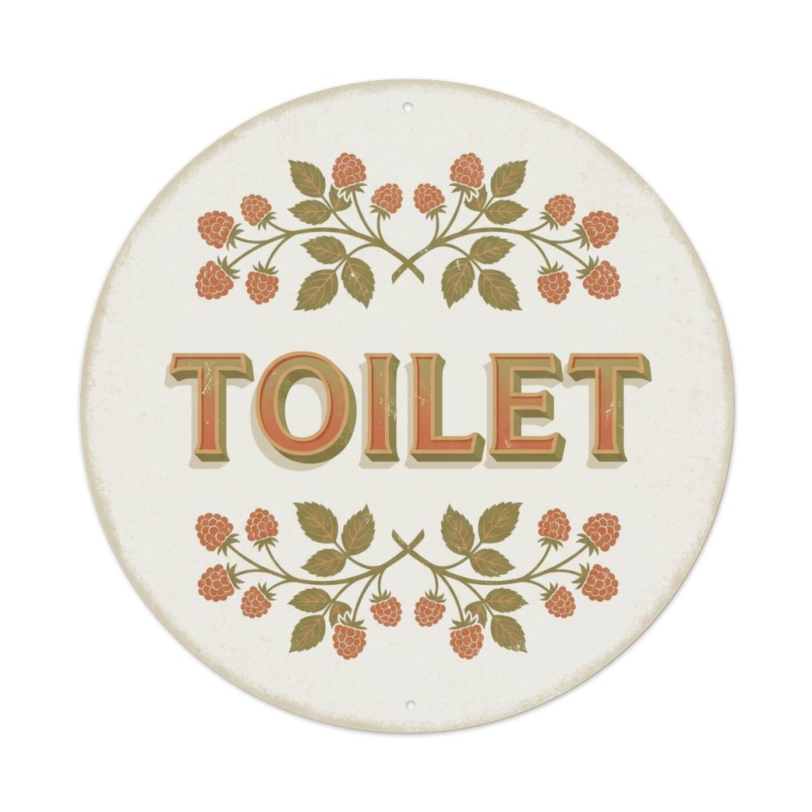 Okahys 8X8inch(20X20cm) Toilet(Wc) Signage Blackberry Vintage Metal Tin Sign