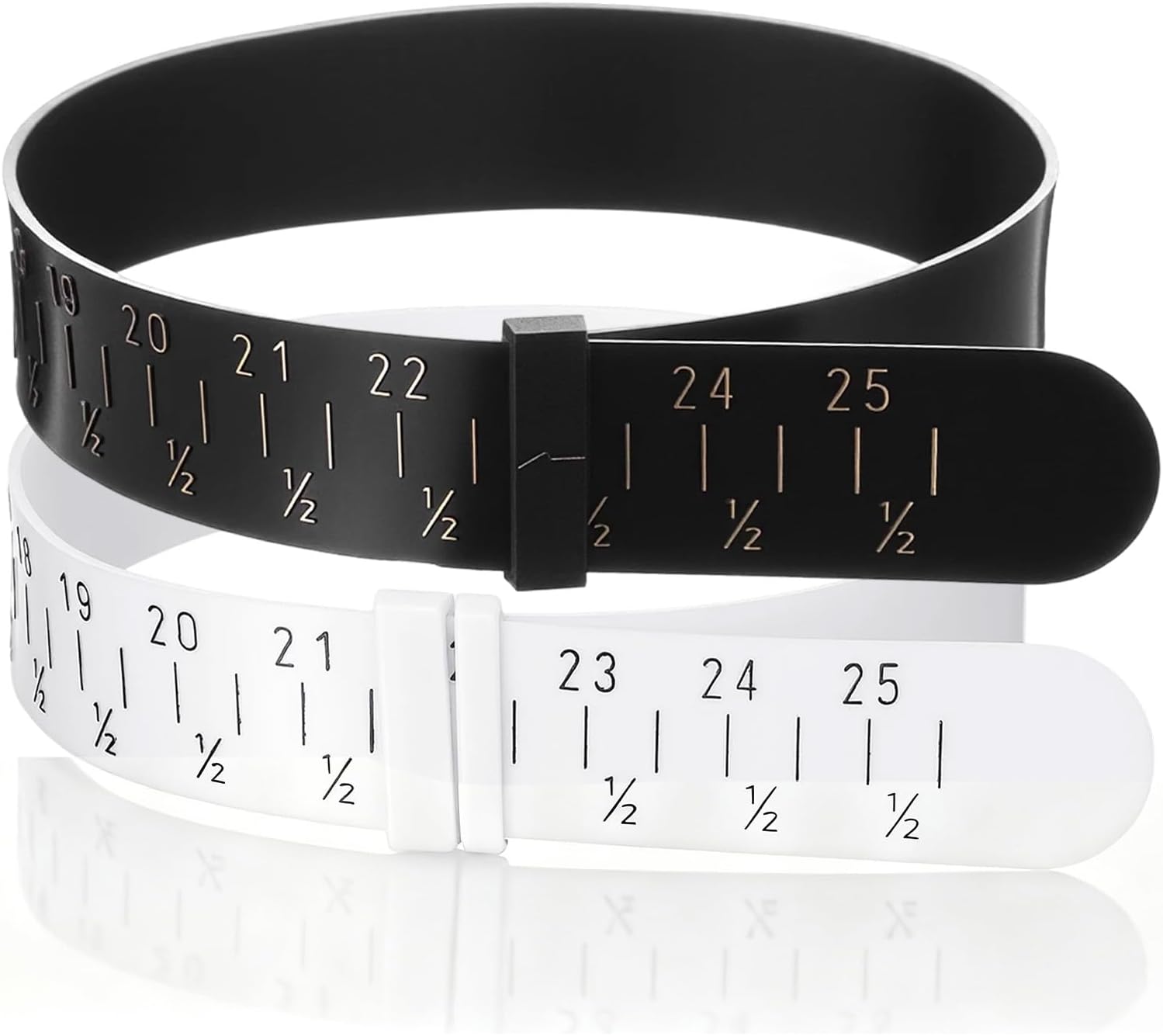 2PCS Bracelet Sizer Measuring Tool, Bracelet Measuring Tool, Adjustable Reusable for Wrist Bangle Ring (Black and White)