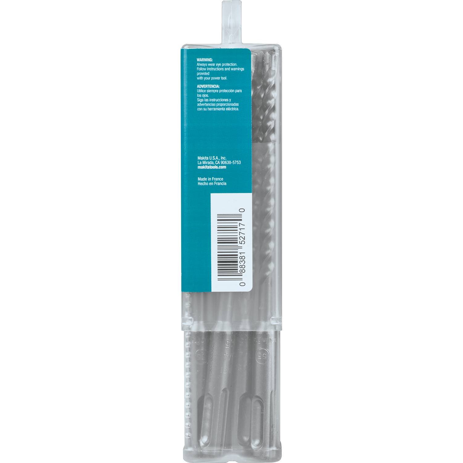 Makita B-61210 broca SDS-Plus de 1/4" x 6", 3 cortadores, 10 unidades