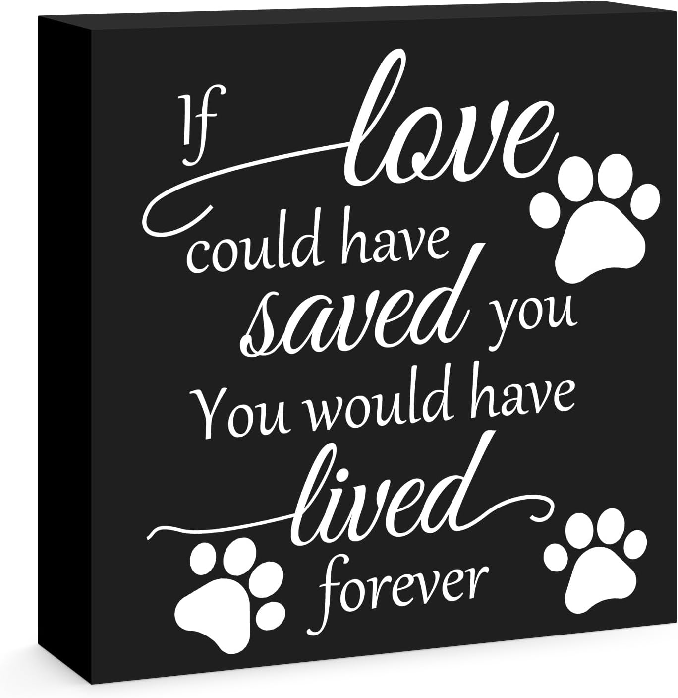 Dog Cat Pet Memorial Sympathy Bereavement Remembrance Wood Box 5x5 Inch