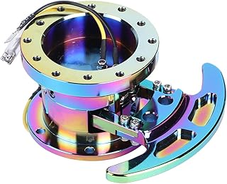 Phefop [Tipo Austar Kit de Volante Extraíble Kit de Cubo de Liberación Rápida Acero 82x60 Mm Compatible con Asientos de Carreras Colorido/Azul/Negro, Zd23mrivwa-13 (Colorful)