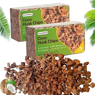 Coco Husk Chips Coconut Substrate for Garden Potting Soil Coconut Brick for Indoor Outdoor Flowers Plants Compressed Low EC Coco Husk Mulch for Garden Coconut Substrate for Reptiles