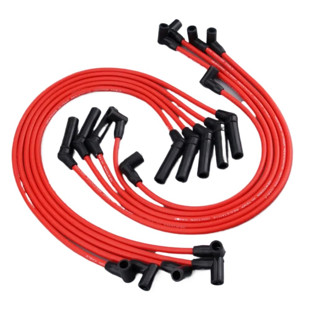 Kit de cables de encendido de bujía de 9 mm de diámetro compatible con motores Mustang 1964-1995 5.0L 5.8L V8 de bloque pequeño 302W