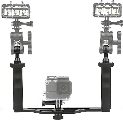 Miniatura 7 de SHOOT Bandeja estabilizadora de mano de aleación de aluminio para Hero 13/12/11/10/9/8/7 6/5/4/3+/3 y 6 pulgadas Puerto de cúpula y videocámara con